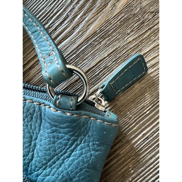 Fossil turquoise crossover leather bag purse hobo y2k vintage shoulder blue - Picture 8 of 11